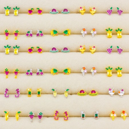 Display - 12 pairs of earrings (pressure clasp)