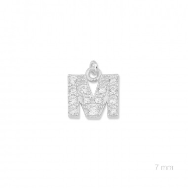 Charm de Plata de Ley (Letra M)