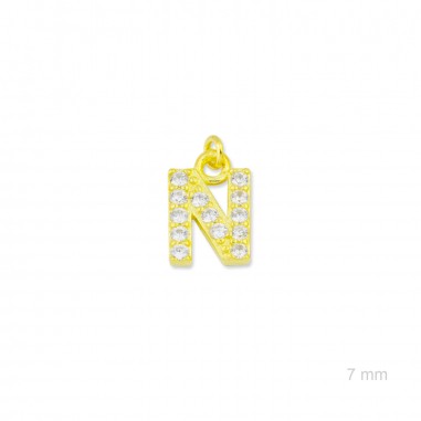 Charm de Plata de Ley (Letra N)