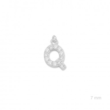 Charm de Plata de Ley (Letra Q)