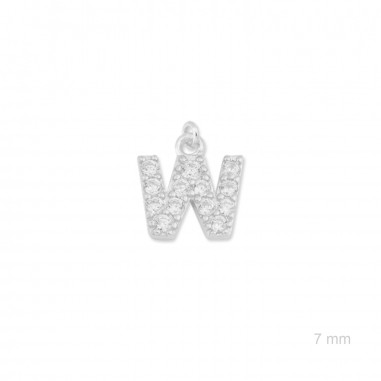 Charm de Plata de Ley (Letra W)