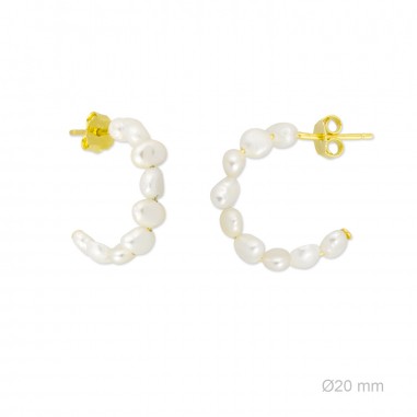 Pendientes Presión Hera Perlas Dorado