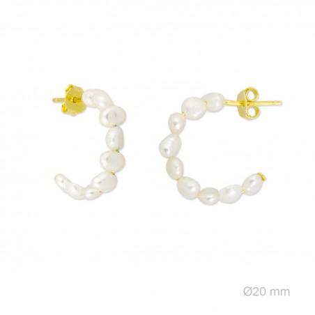 Pendientes Presión Hera Perlas Dorado