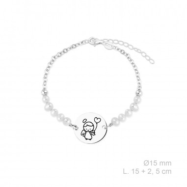 Bracelet de Perle Naturelle et Argent