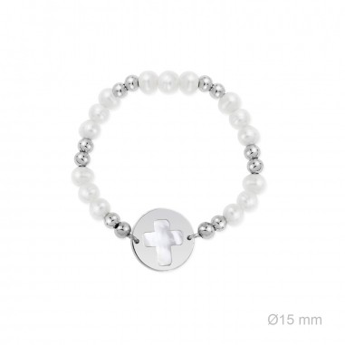 Natural Pearls and Silver Bracelet