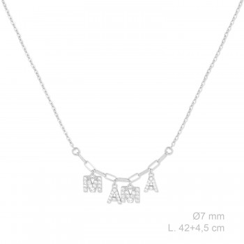 Silver necklace with cubic...