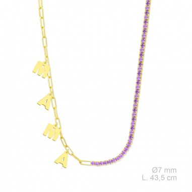 Silver necklace with cubic zirconium