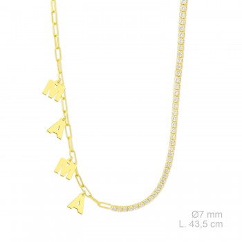 Silver necklace with cubic...