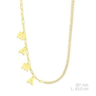 Silver necklace with cubic zirconium