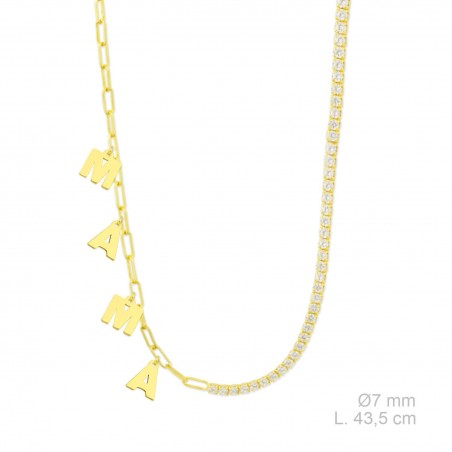 Silver necklace with cubic zirconium