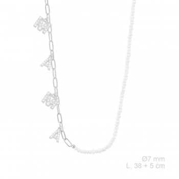 Silver necklace with cubic...