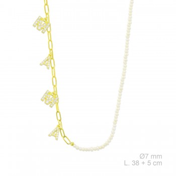 Silver necklace with cubic...