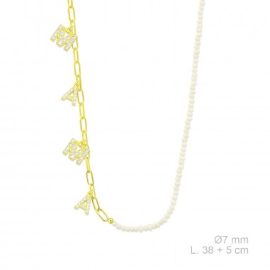 Gargantilha em Prata Esterlina com zircônia