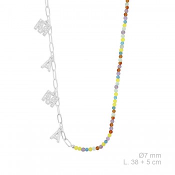 Silver necklace with cubic...