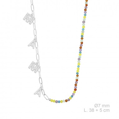 Silver necklace with cubic zirconium