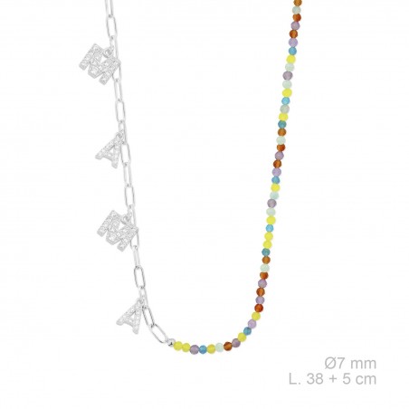 Silver necklace with cubic zirconium