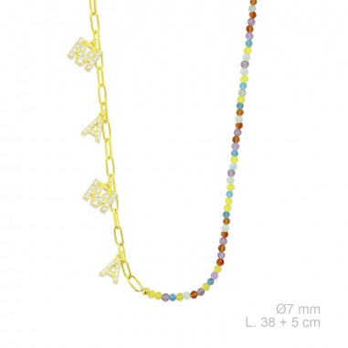 Silver necklace with cubic zirconium