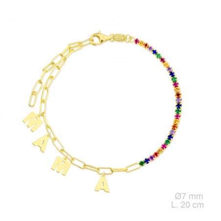 Silver bracelet with cubic zirconium