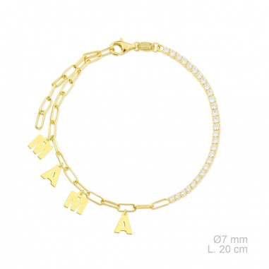 Pulseira de Prata Esterlina com zircônia