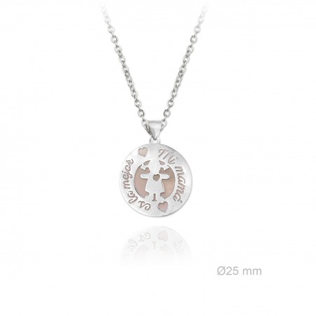 Gargantilla Mi Mamá niña rosa