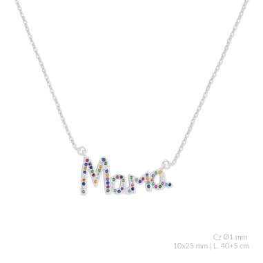 Silver necklace with cubic zirconium