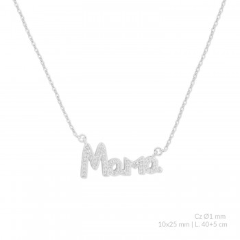 Silver necklace with cubic...