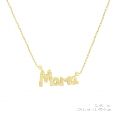 Silver necklace with cubic zirconium