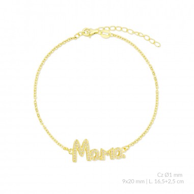 Pulseira de Prata Esterlina com zircônia