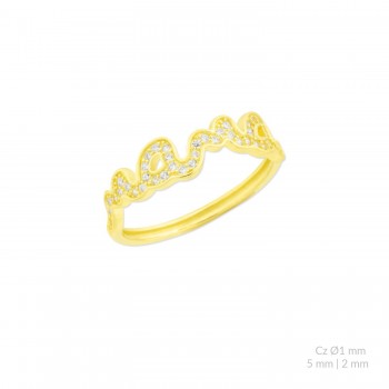 Silver ring with cubic...