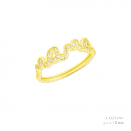 Silver ring with cubic zirconium