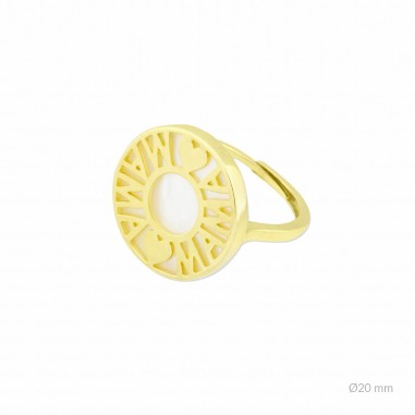 Silver ring and mother-of-pearl