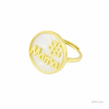 Silver ring and mother-of-pearl