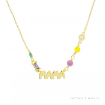 Silver necklace with cubic...