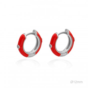Pendientes Aro Esmalte Rojo...
