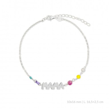 Silver bracelet with cubic zirconium