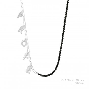 Silver necklace with cubic...