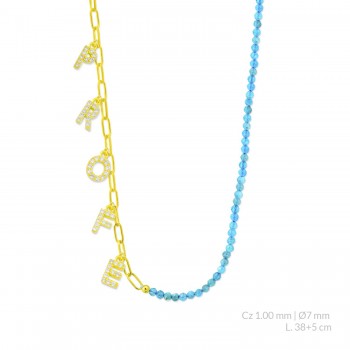 Silver necklace with cubic...