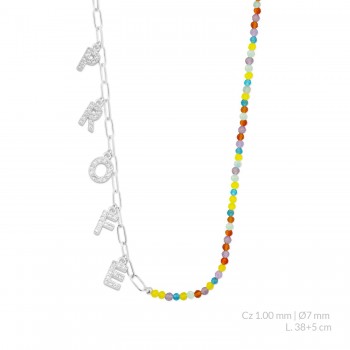 Silver necklace with cubic...