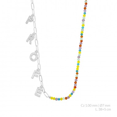 Silver necklace with cubic zirconium