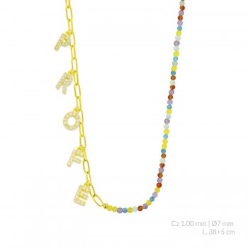 Silver necklace with cubic...