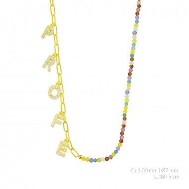 Silver necklace with cubic zirconium