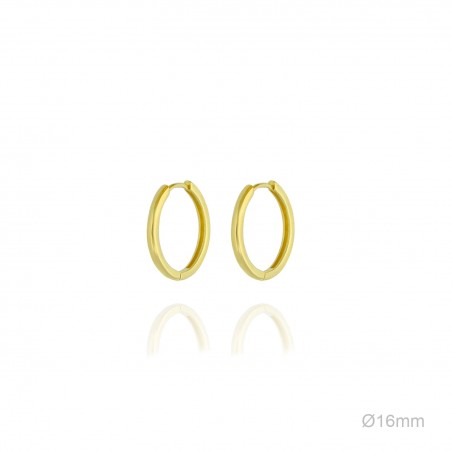 Pendientes Aro Dorado Liso 16mm