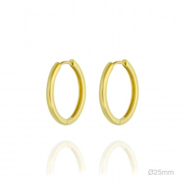 Pendientes Aro Dorado Liso 25mm