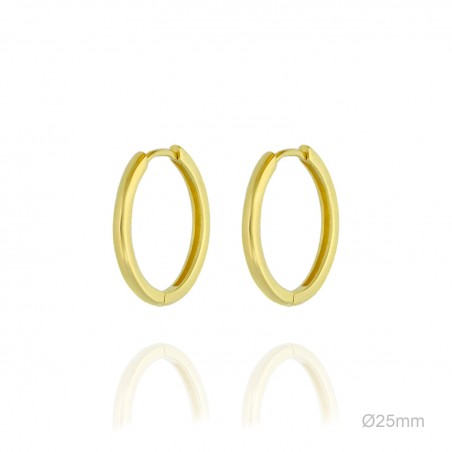 Pendientes Aro Dorado Liso 25mm