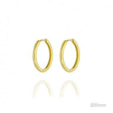 Pendientes Aro Dorado Liso 20mm