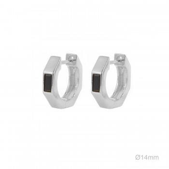 Pendientes Aro Hex Circ Negra