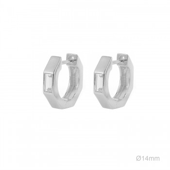 Pendientes Aro Hex Circ Blanca