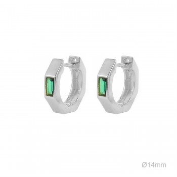 Pendientes Aro Hex Circ Verde