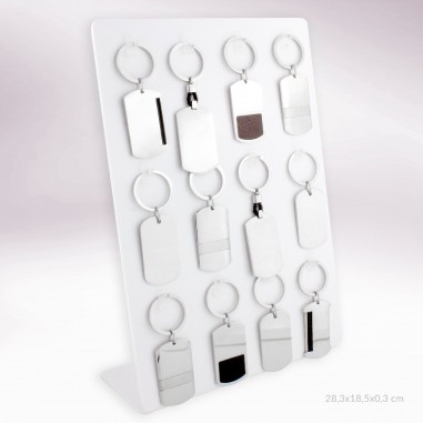 Display - 12 Steel keyrings