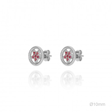 Pendientes Estrella Bisel Circ Fuxia